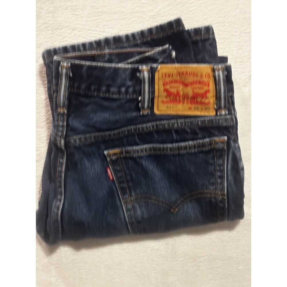 Levis‎ 517 Jeans Mens 34x29 Blue Bootcut Denim Pants Western Distressed